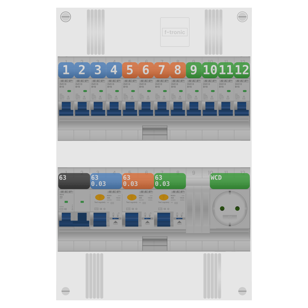 SEP Pro Groepenkast PV-ready 63A 1 fase 12 groepen + wcd
