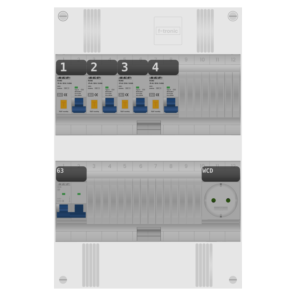 SEP Pro Groepenkast PV-ready 63A 1 fase 4 alamat + wcd