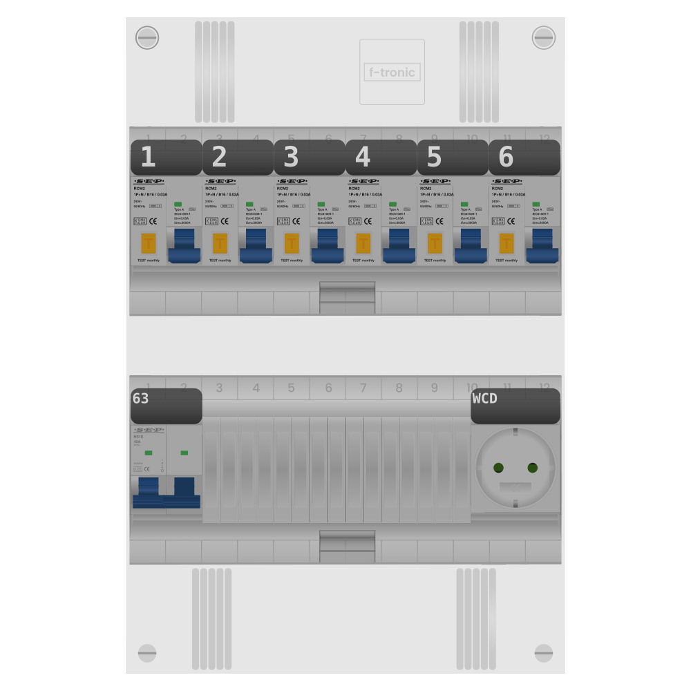 SEP Pro Groepenkast PV-ready 63A 1 fase 6 alamat + wcd