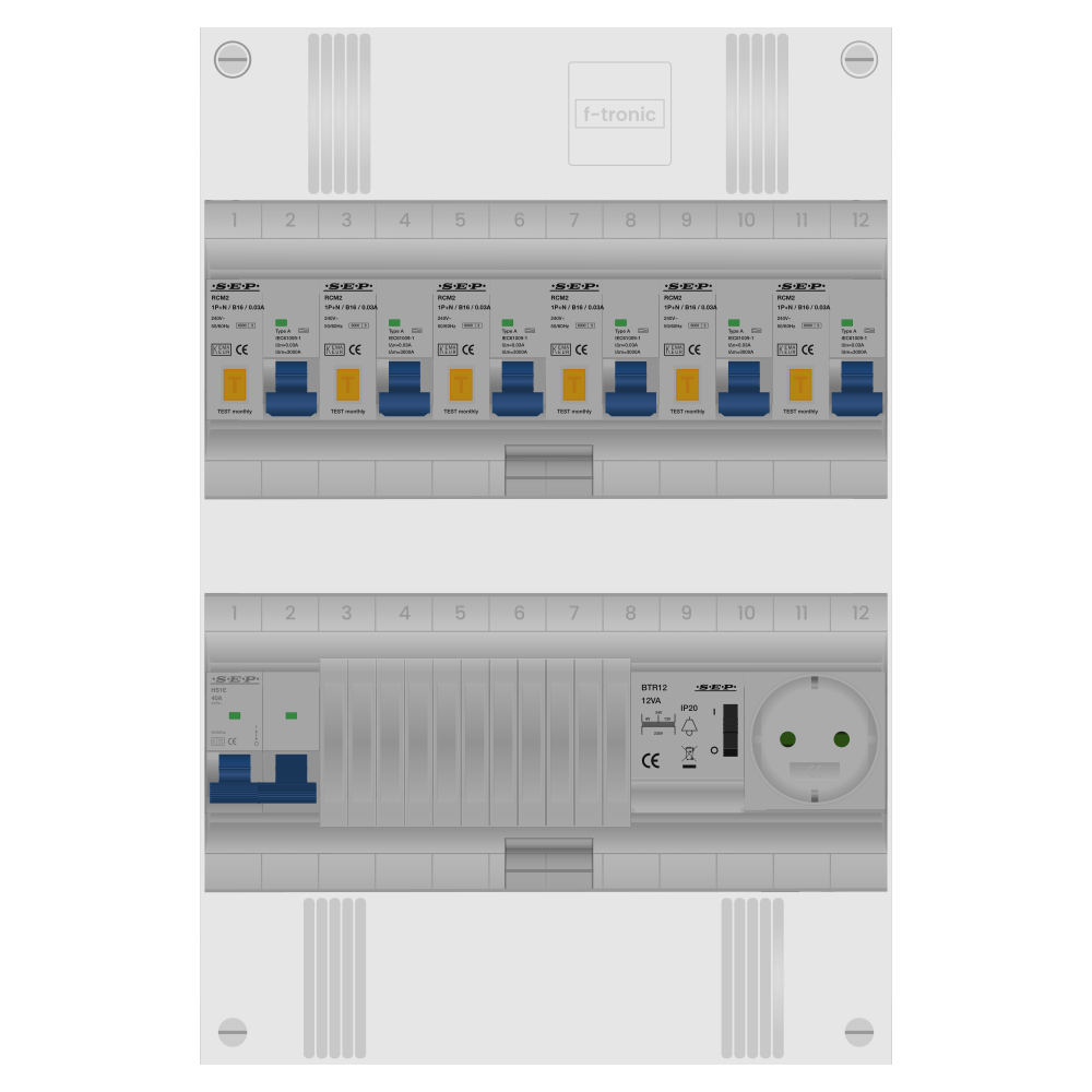 SEP Pro Groepenkast PV-ready 63A 1 fase 6 alamat + beltrafo + wcd