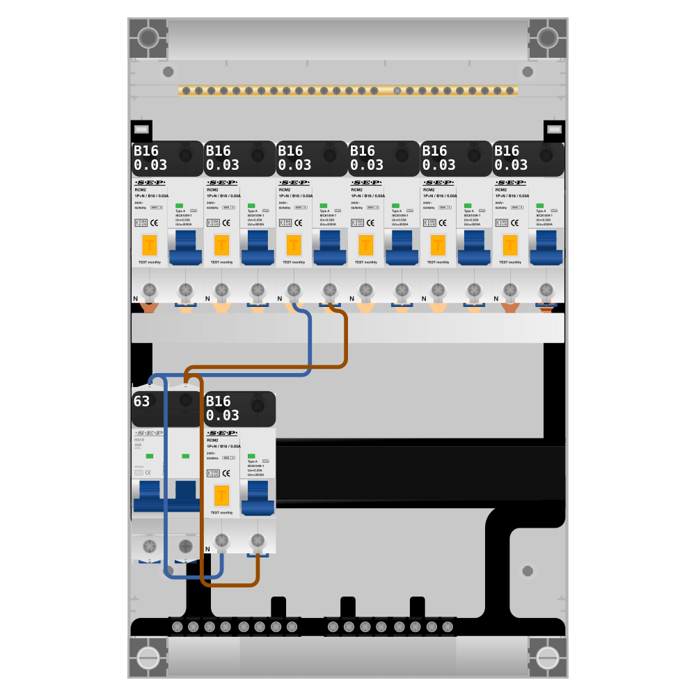 SEP Pro Groepenkast PV-ready 63A 1 fase 7 alamat