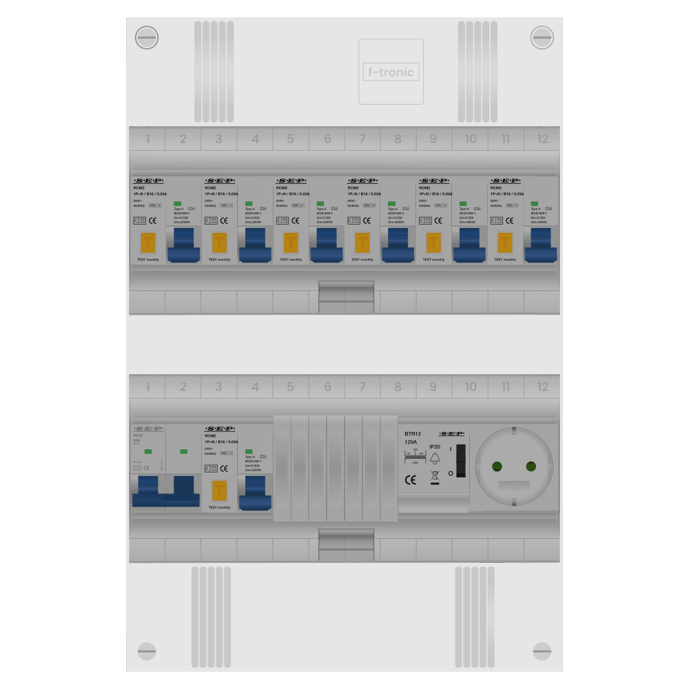 SEP Pro Groepenkast PV-ready 63A 1 fase 7 alamat + beltrafo + wcd