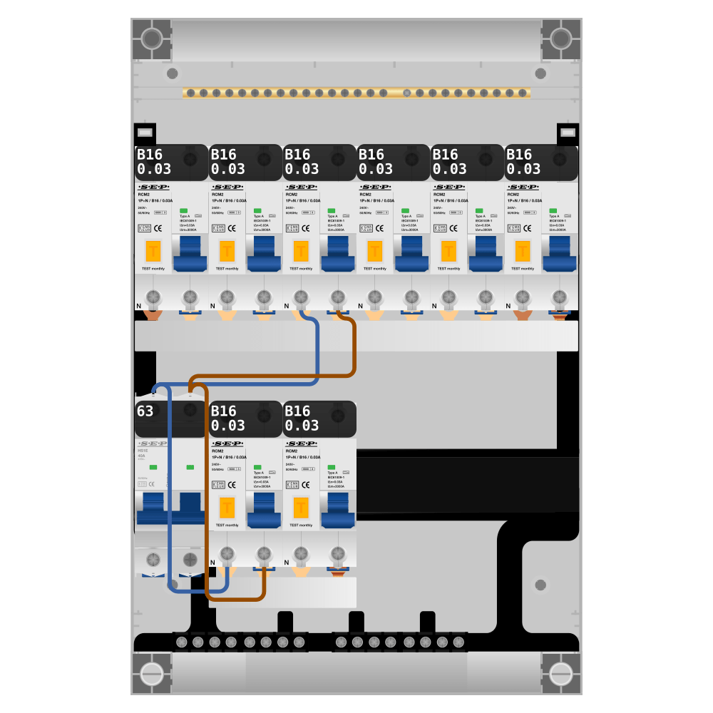 SEP Pro Groepenkast PV-ready 63A 1 fase 8 alamat