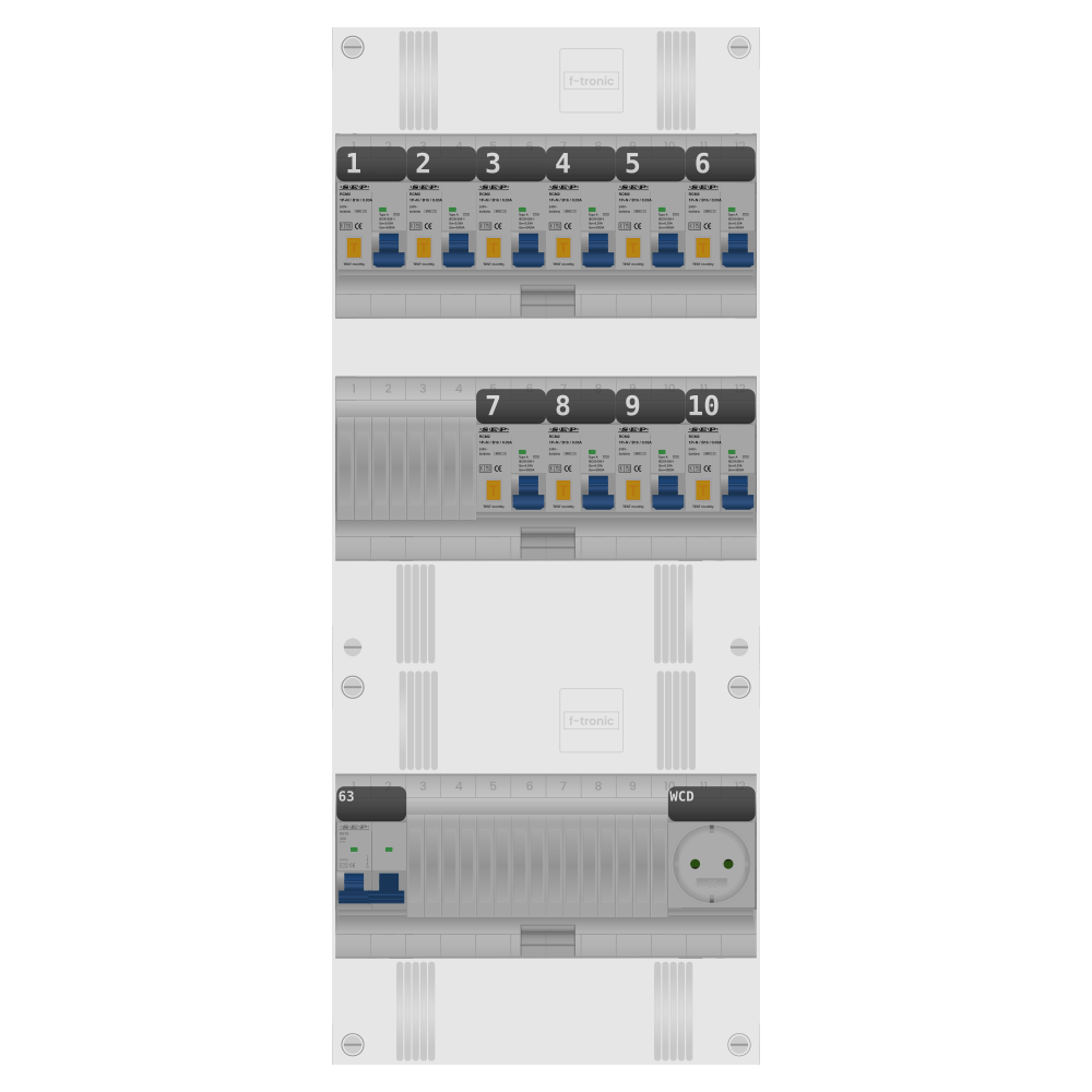 SEP Pro Groepenkast PV-ready 63A 1 fase 10 alamat + wcd