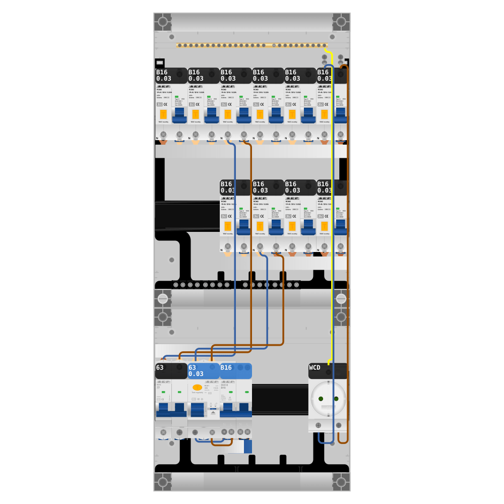 SEP Pro Groepenkast PV-ready 63A 1 fase 10 alamat + wcd + kookgroep