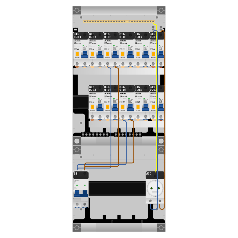 SEP Pro Groepenkast PV-ready 63A 1 fase 11 alamat + wcd