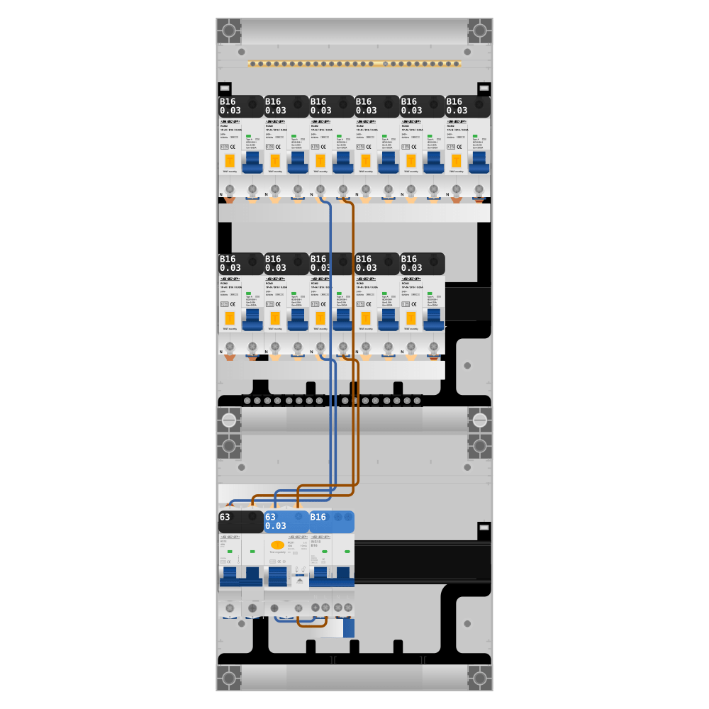 SEP Pro Groepenkast PV-ready 63A 1 fase 11 alamat + kookgroep