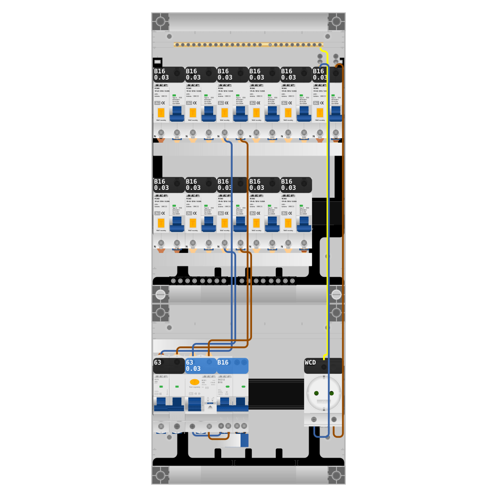 SEP Pro Groepenkast PV-ready 63A 1 fase 11 alamat + wcd + kookgroep