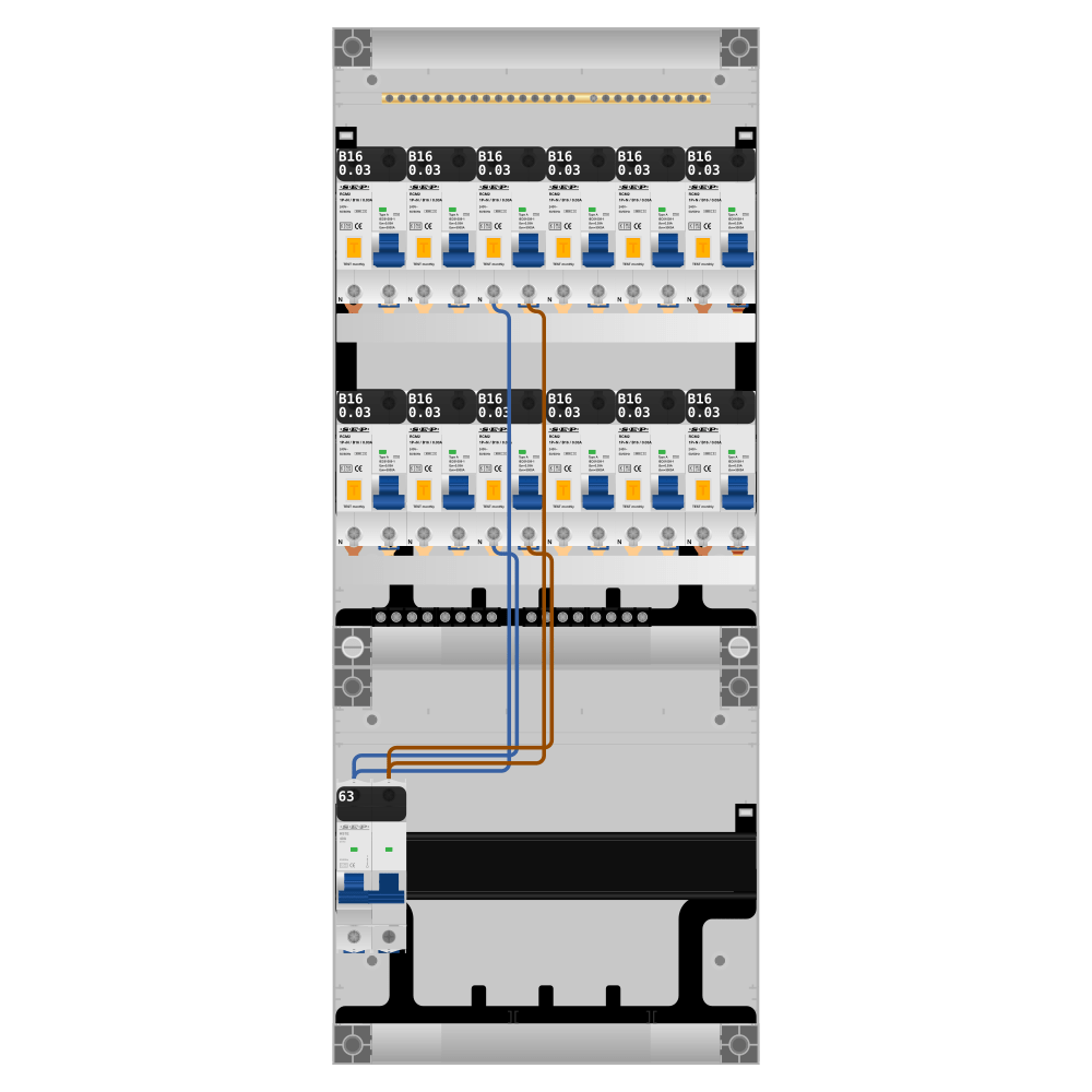 SEP Pro Groepenkast PV-ready 63A 1 fase 12 alamat