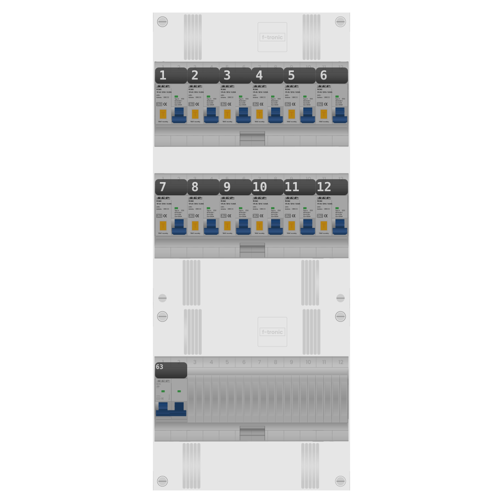 SEP Pro Groepenkast PV-ready 63A 1 fase 12 alamat