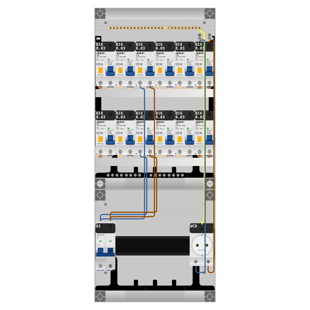 SEP Pro Groepenkast PV-ready 63A 1 fase 12 alamat + wcd
