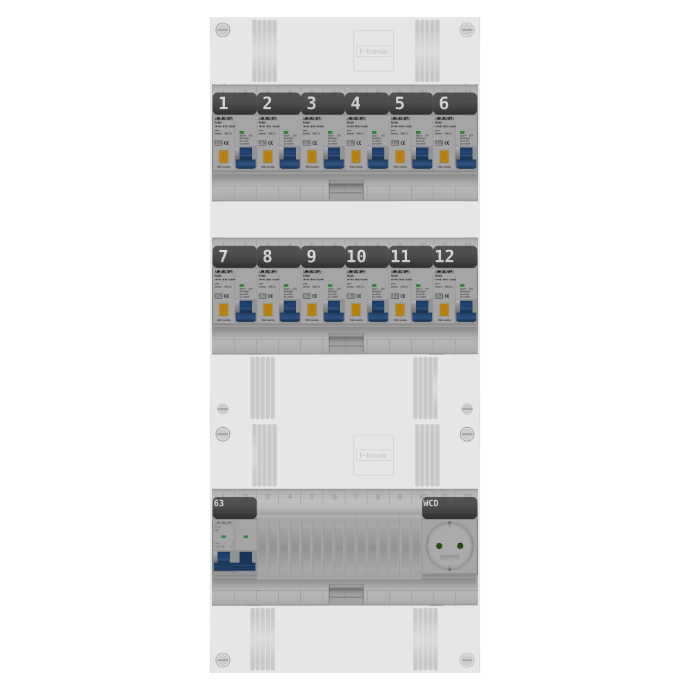 SEP Pro Groepenkast PV-ready 63A 1 fase 12 alamat + wcd