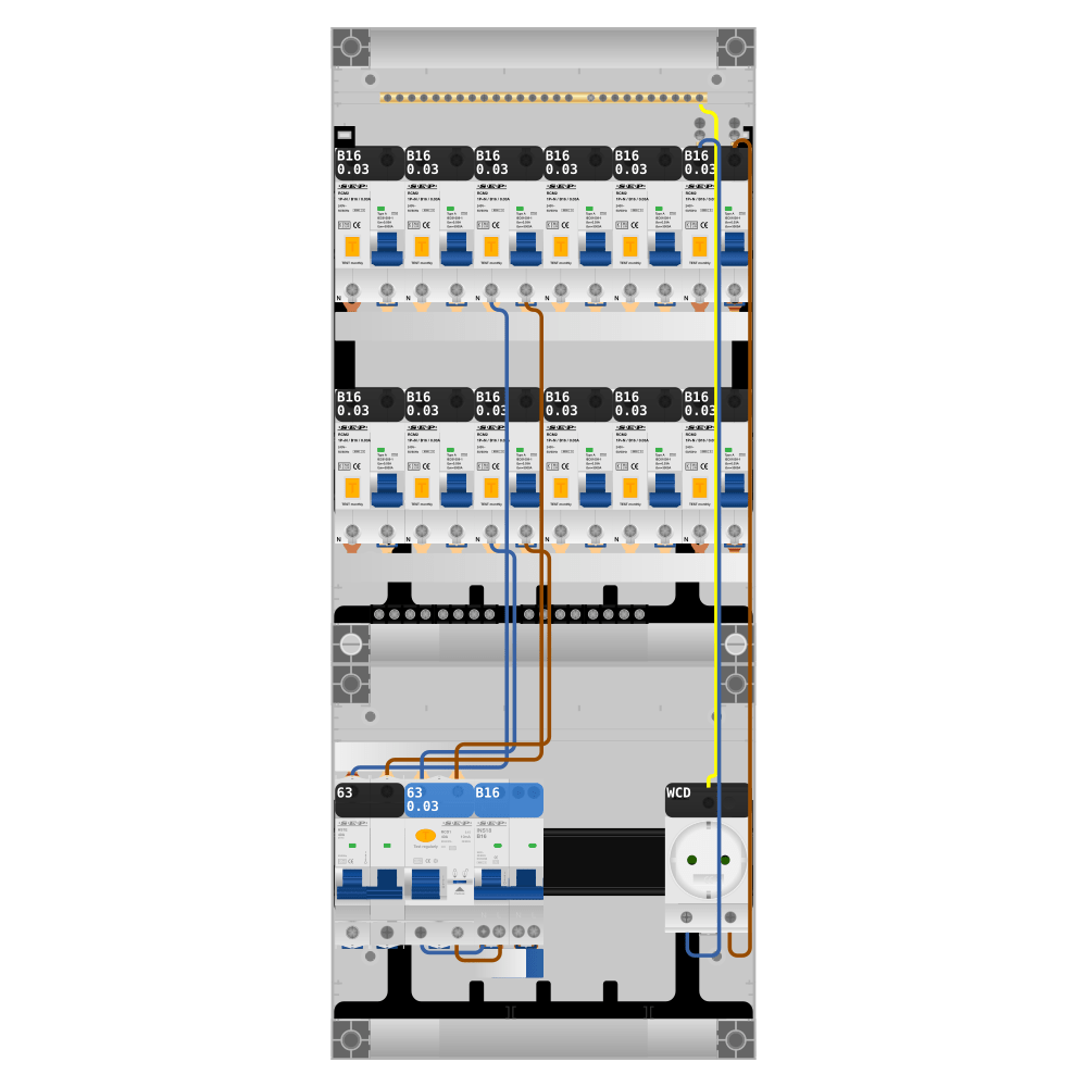 SEP Pro Groepenkast PV-ready 63A 1 fase 12 alamat + wcd + kookgroep