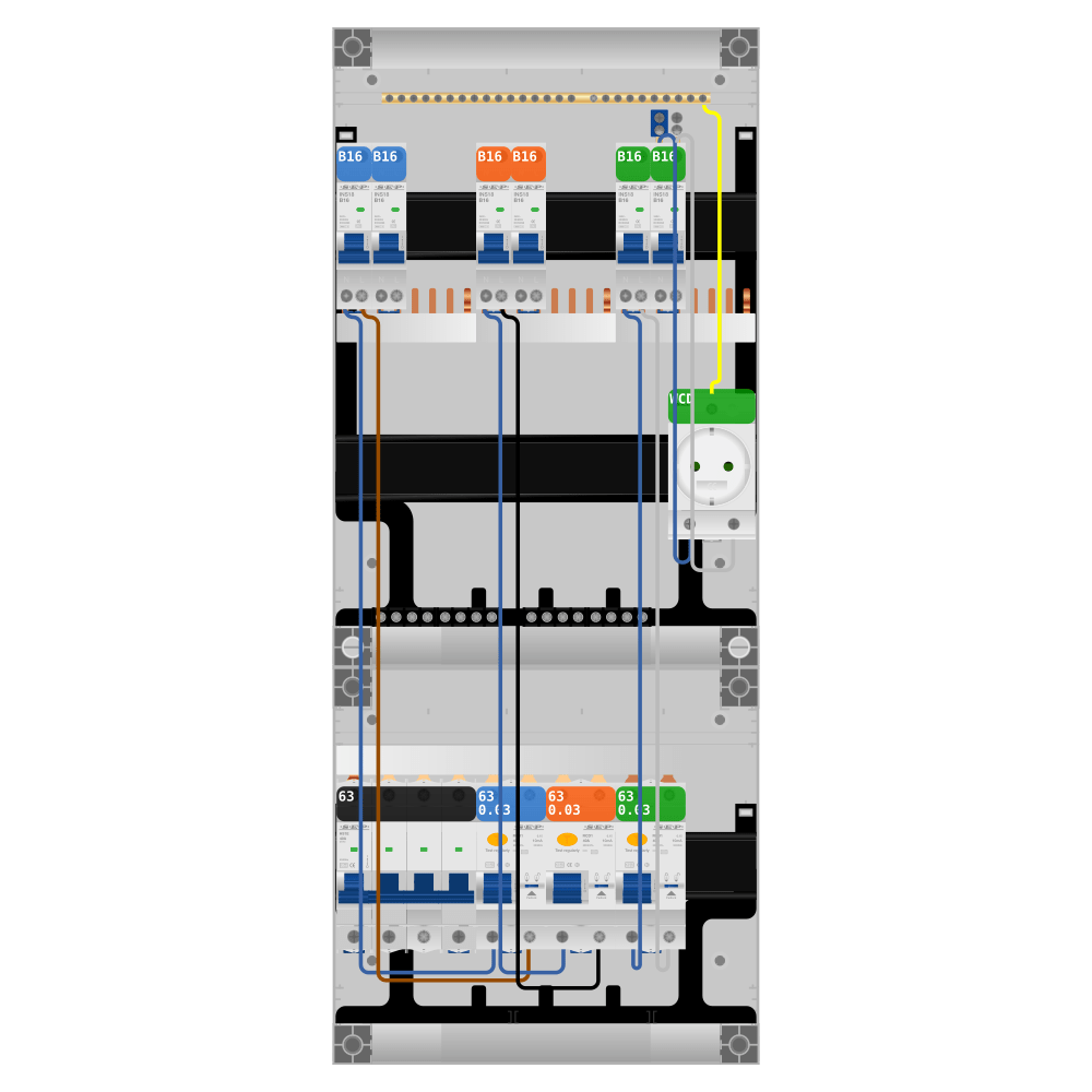 SEP Pro Groepenkast PV-ready 63A 3 fase 6 groepen + wcd