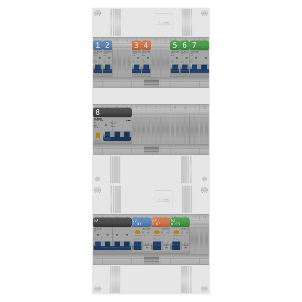 SEP Pro Groepenkast PV-ready 63A 3 fase 6 groepen + kookgroep + kracht