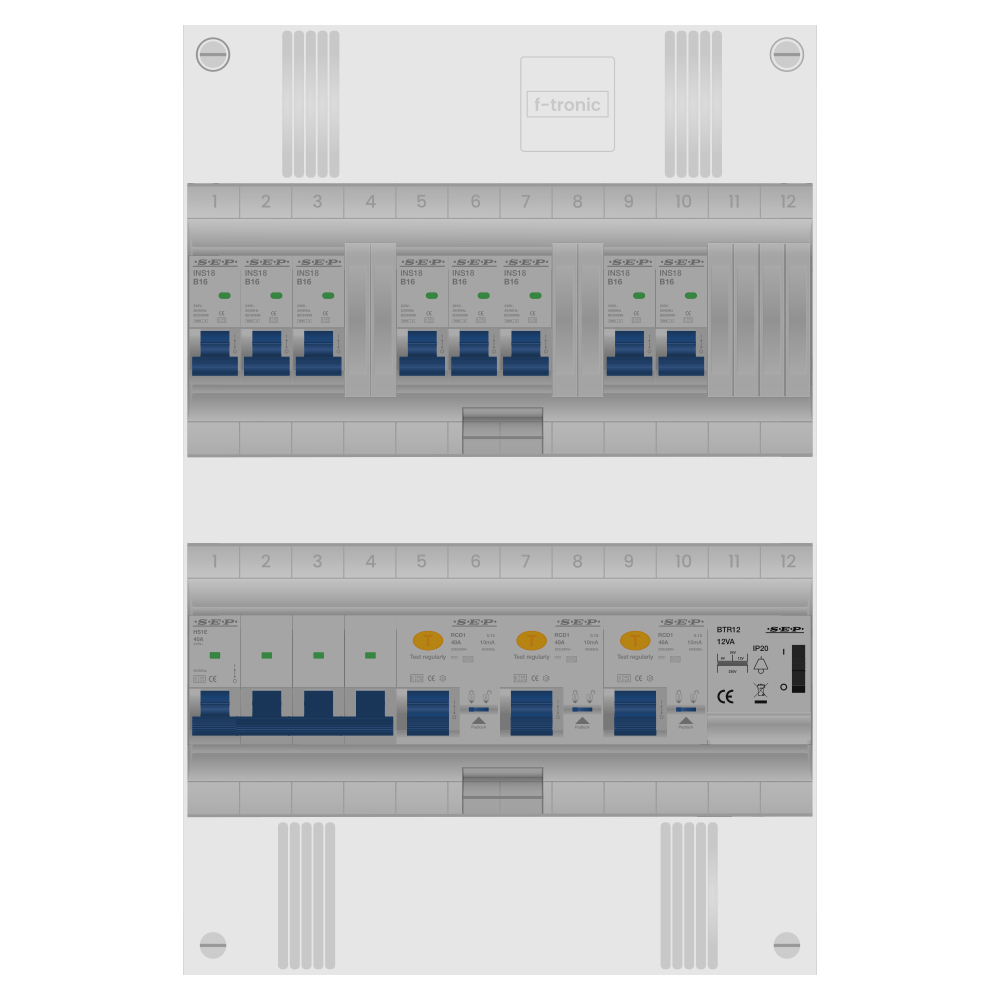 SEP Pro Groepenkast PV-ready 63A 3 fase 8 groepen + beltrafo