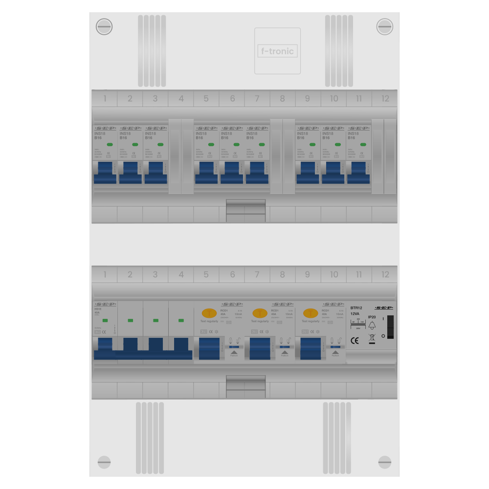 SEP Pro Groepenkast PV-ready 63A 3 fase 9 groepen + beltrafo