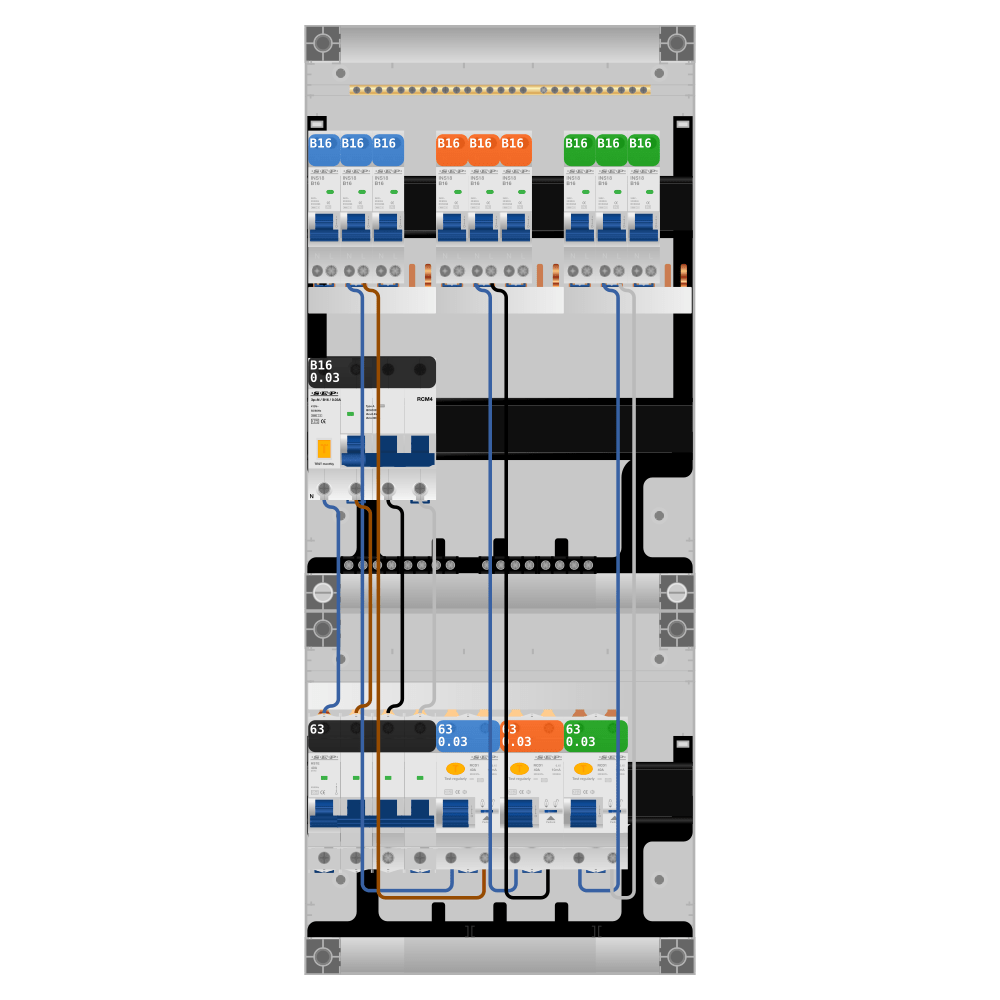 SEP Pro Groepenkast PV-ready 63A 3 fase 9 groepen + kracht