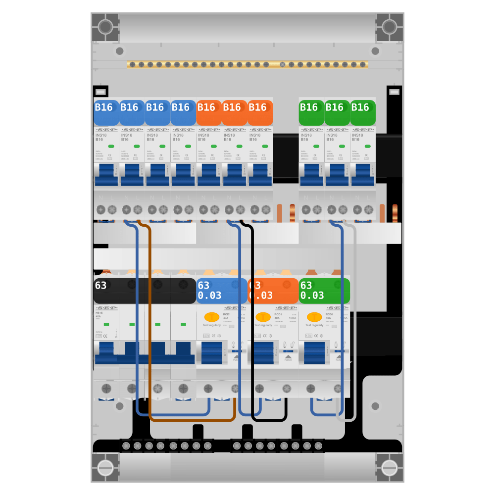 SEP Pro Groepenkast PV-ready 63A 3 fase 10 groepen