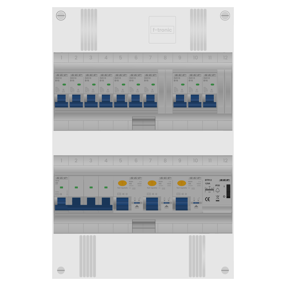 SEP Pro Groepenkast PV-ready 63A 3 fase 10 groepen + beltrafo