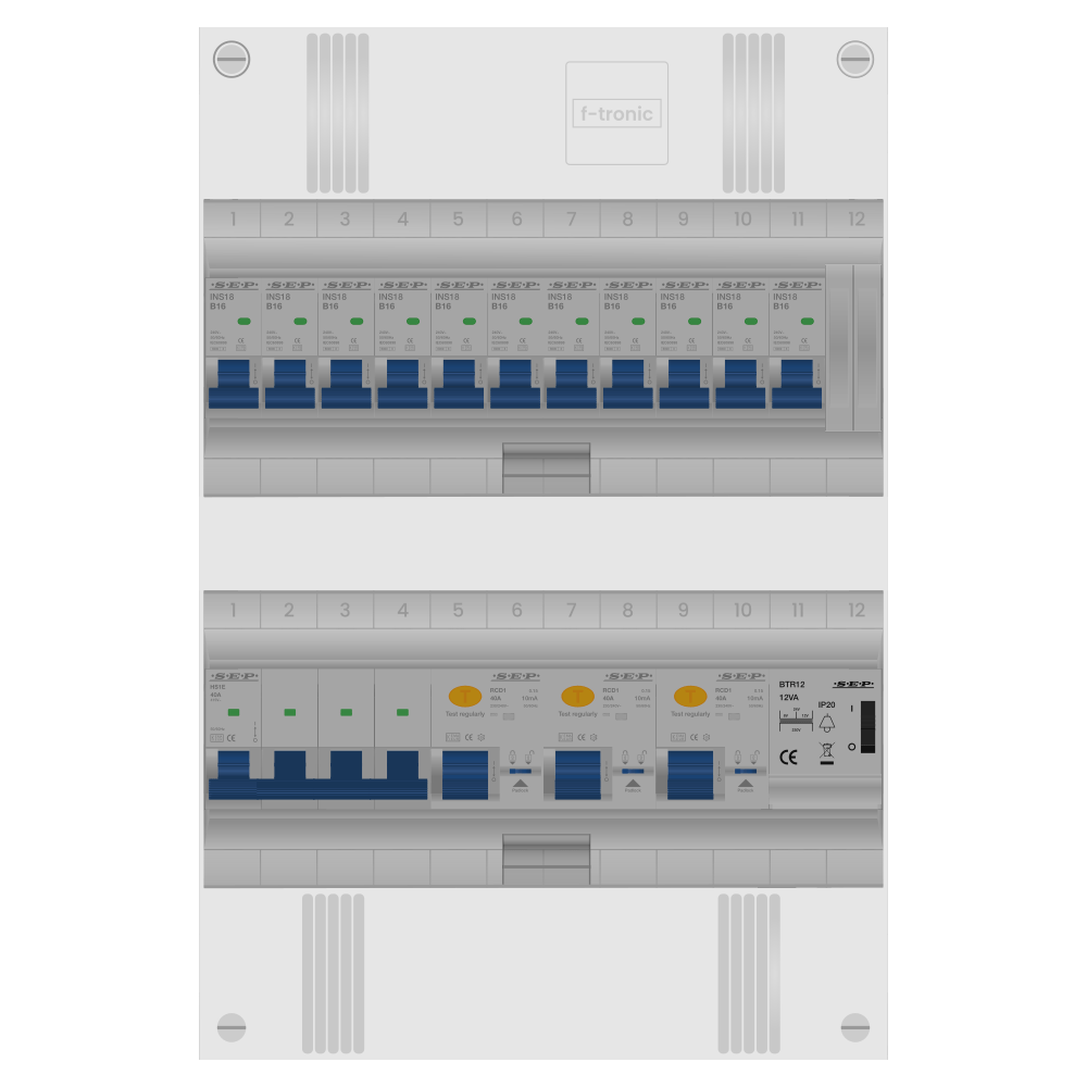 SEP Pro Groepenkast PV-ready 63A 3 fase 11 groepen + beltrafo