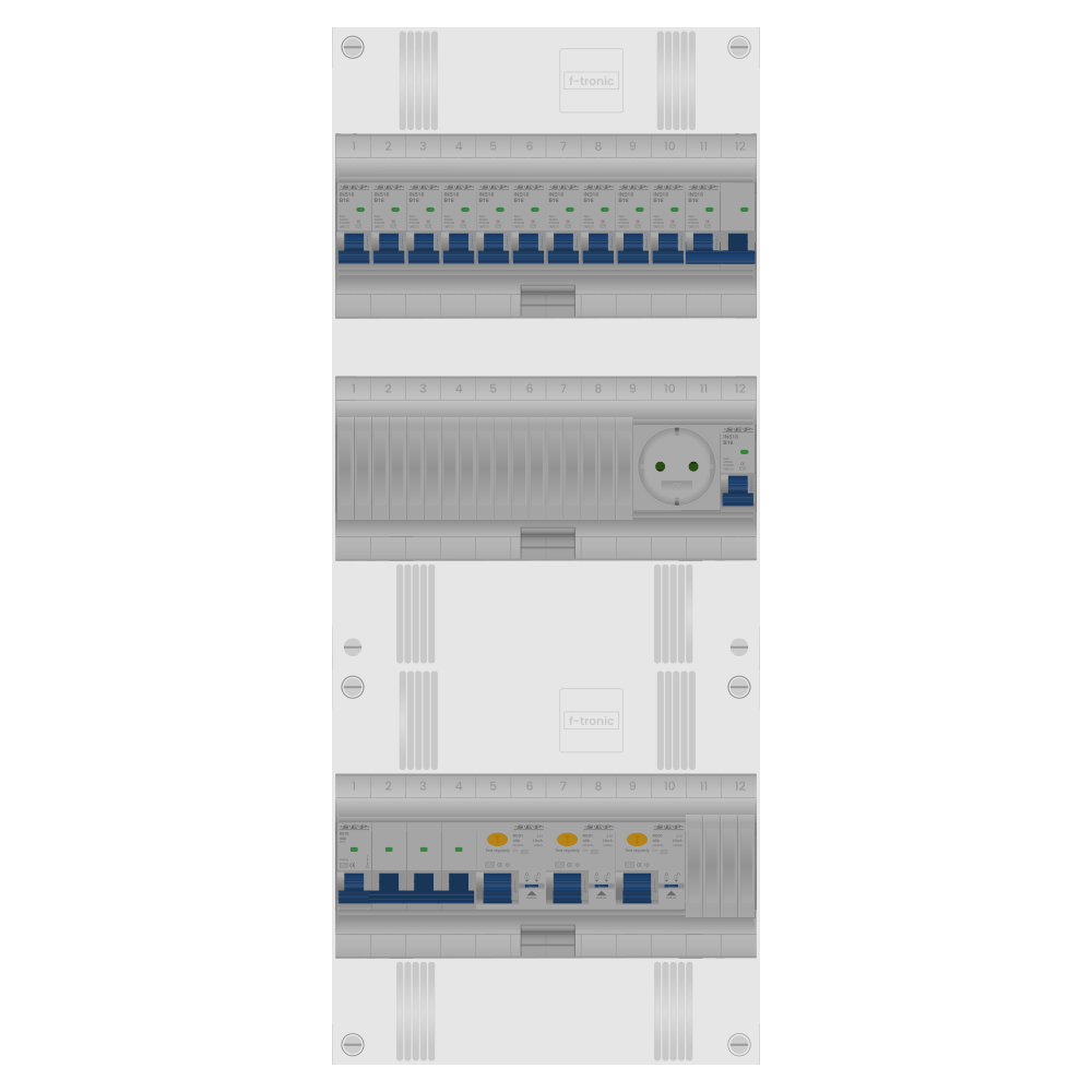 SEP Pro Groepenkast PV-ready 63A 3 fase 11 groepen + wcd + kookgroep