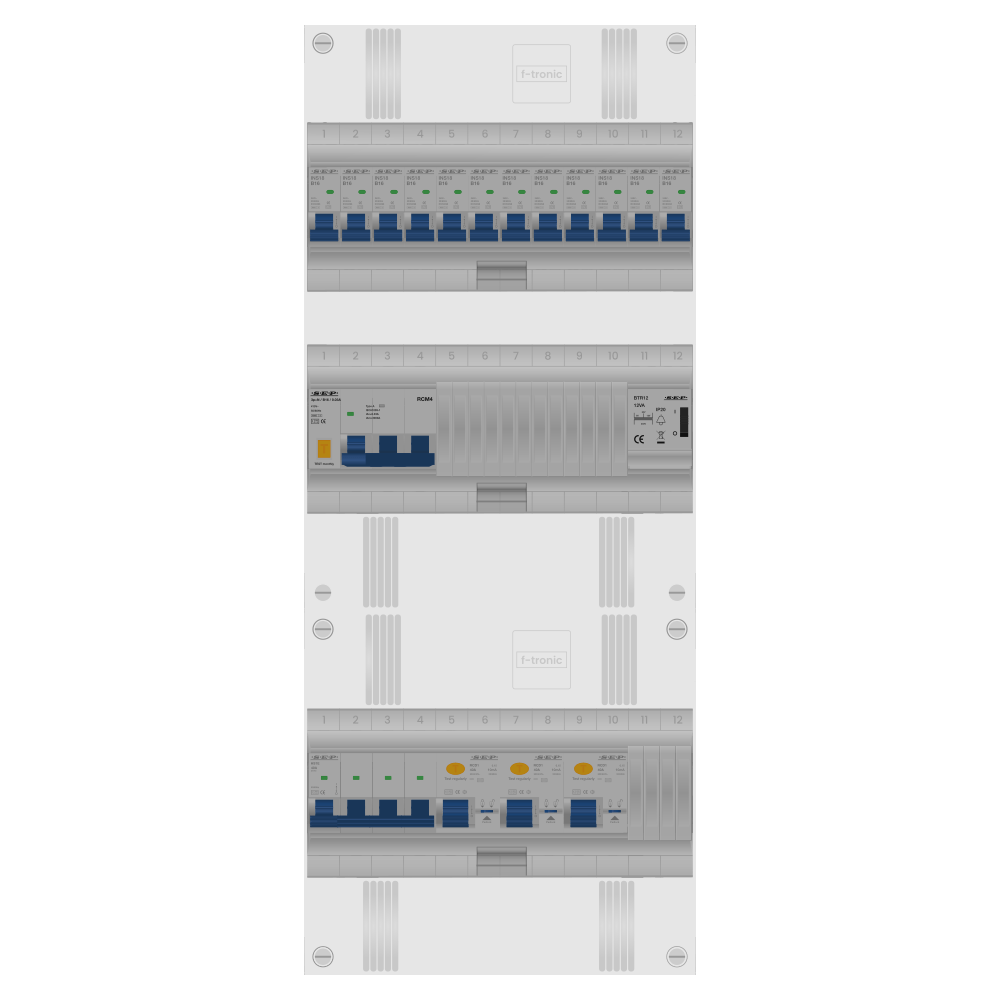 SEP Pro Groepenkast PV-ready 63A 3 fase 12 groepen + beltrafo + kracht