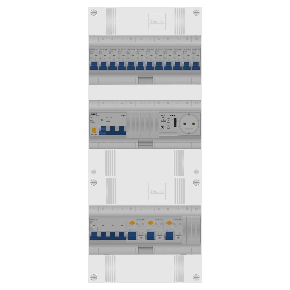 SEP Pro Groepenkast PV-ready 63A 3 fase 12 groepen + beltrafo + wcd + kracht