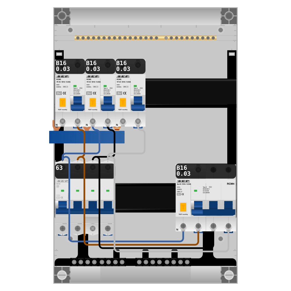 SEP Pro Groepenkast PV-ready 63A 3 fase 3 alamat + kracht