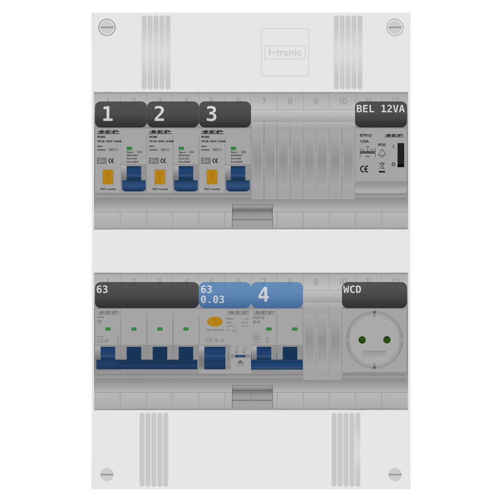 SEP Pro Groepenkast PV-ready 63A 3 fase 3 alamat + beltrafo + wcd + kookgroep