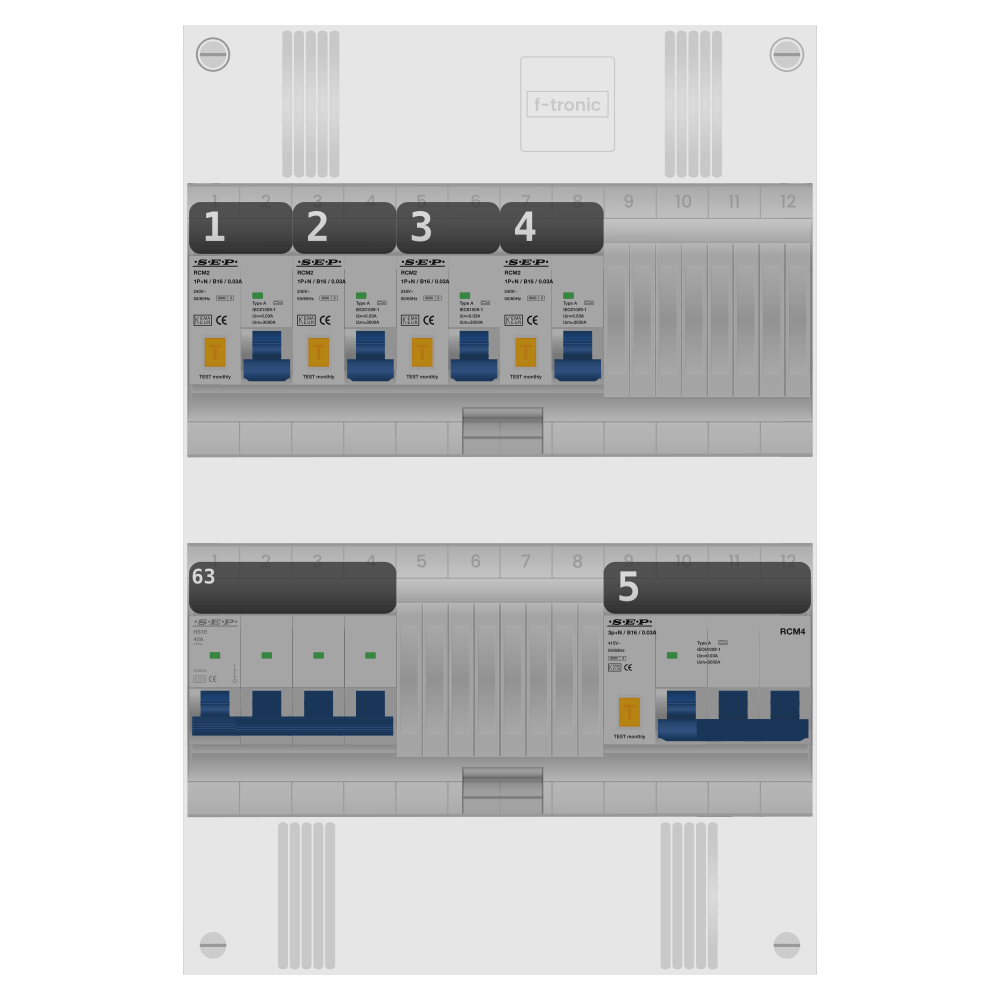 SEP Pro Groepenkast PV-ready 63A 3 fase 4 alamat + kracht