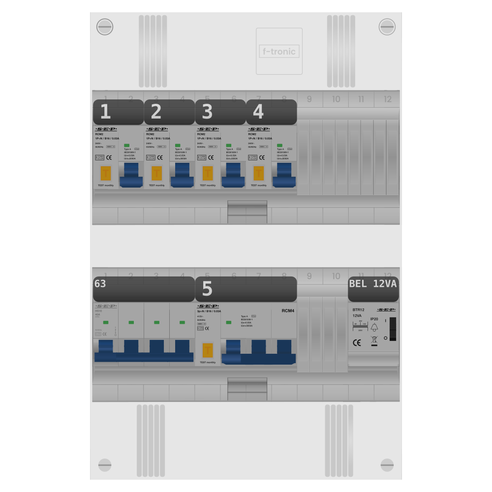 SEP Pro Groepenkast PV-ready 63A 3 fase 4 alamat + beltrafo + kracht