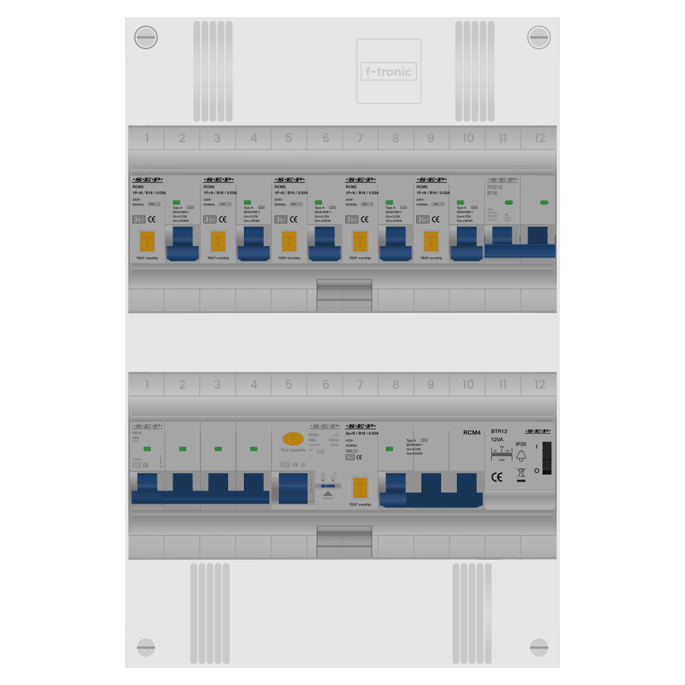 SEP Pro Groepenkast PV-ready 63A 3 fase 5 alamat + beltrafo + kookgroep + kracht