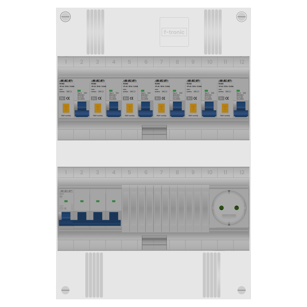 SEP Pro Groepenkast PV-ready 63A 3 fase 6 alamat + wcd