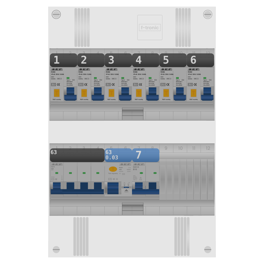 SEP Pro Groepenkast PV-ready 63A 3 fase 6 alamat + kookgroep