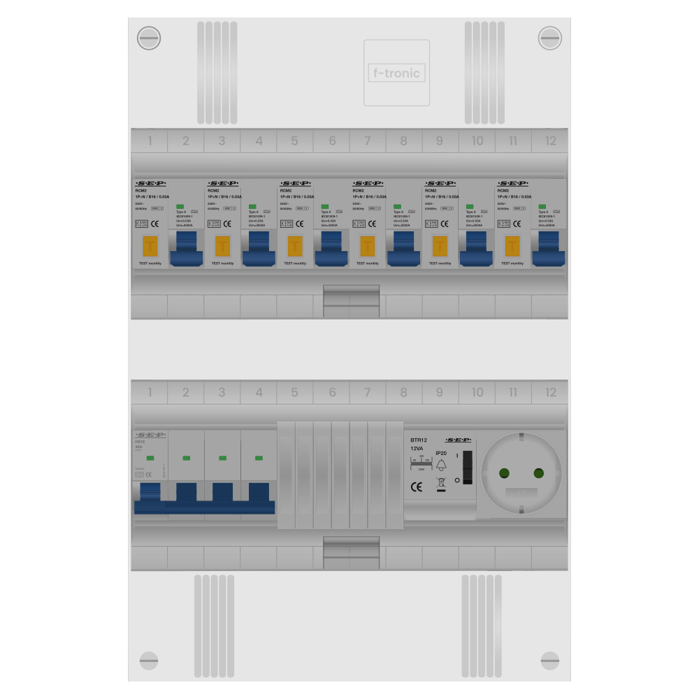 SEP Pro Groepenkast PV-ready 63A 3 fase 6 alamat + beltrafo + wcd