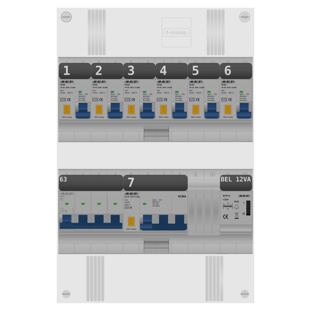 SEP Pro Groepenkast PV-ready 63A 3 fase 6 alamat + beltrafo + kracht