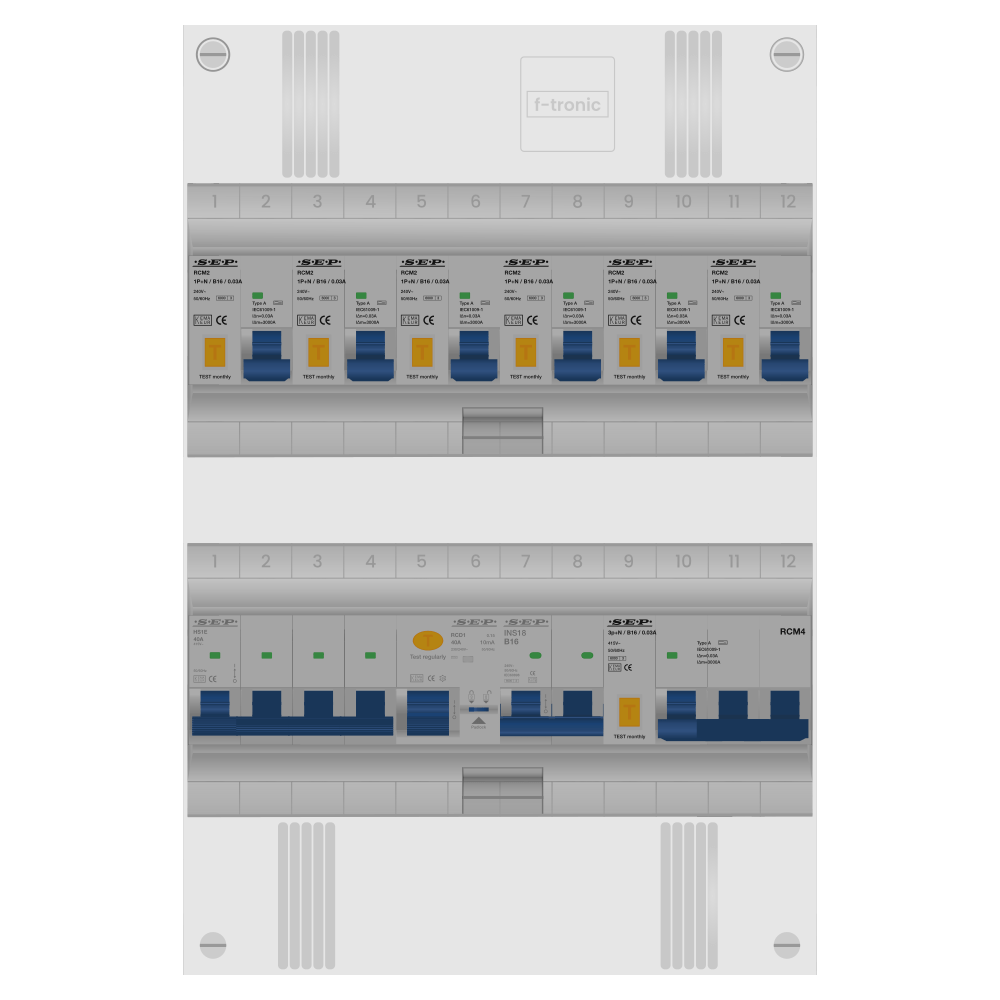 SEP Pro Groepenkast PV-ready 63A 3 fase 6 alamat + kookgroep + kracht
