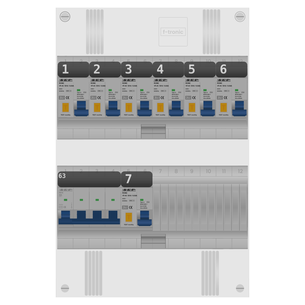 SEP Pro Groepenkast PV-ready 63A 3 fase 7 alamat