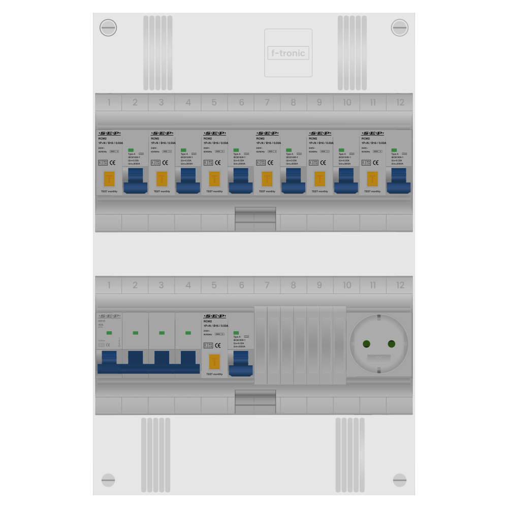 SEP Pro Groepenkast PV-ready 63A 3 fase 7 alamat + wcd