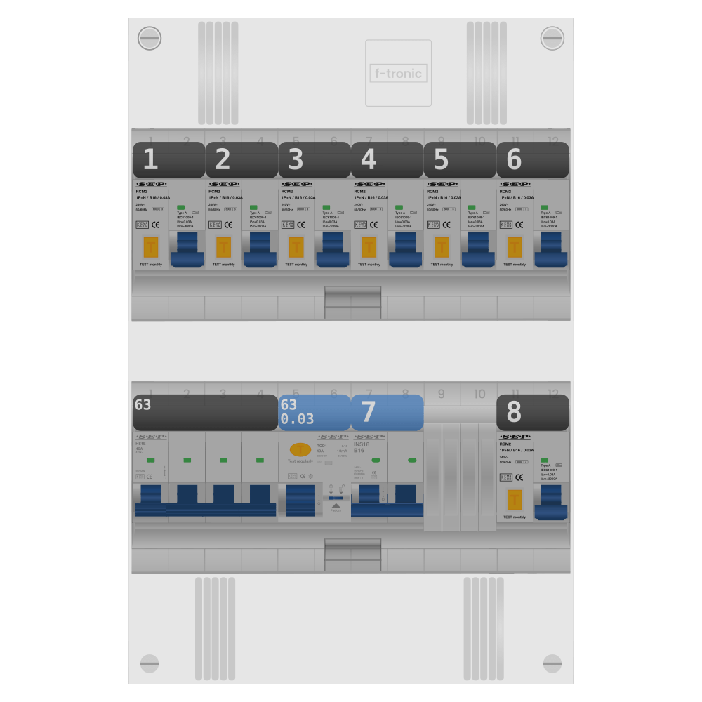 SEP Pro Groepenkast PV-ready 63A 3 fase 7 alamat + kookgroep
