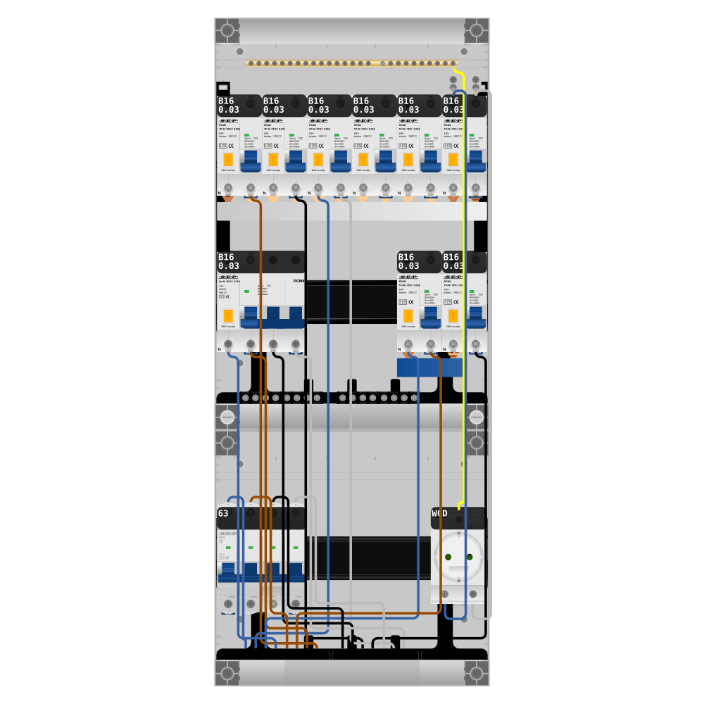 SEP Pro Groepenkast PV-ready 63A 3 fase 8 alamat + wcd + kracht