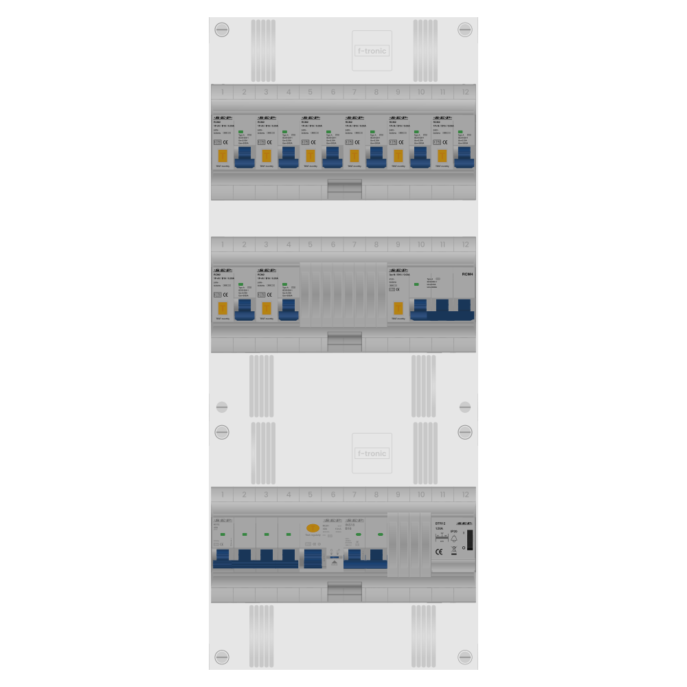 SEP Pro Groepenkast PV-ready 63A 3 fase 8 alamat + beltrafo + kookgroep + kracht
