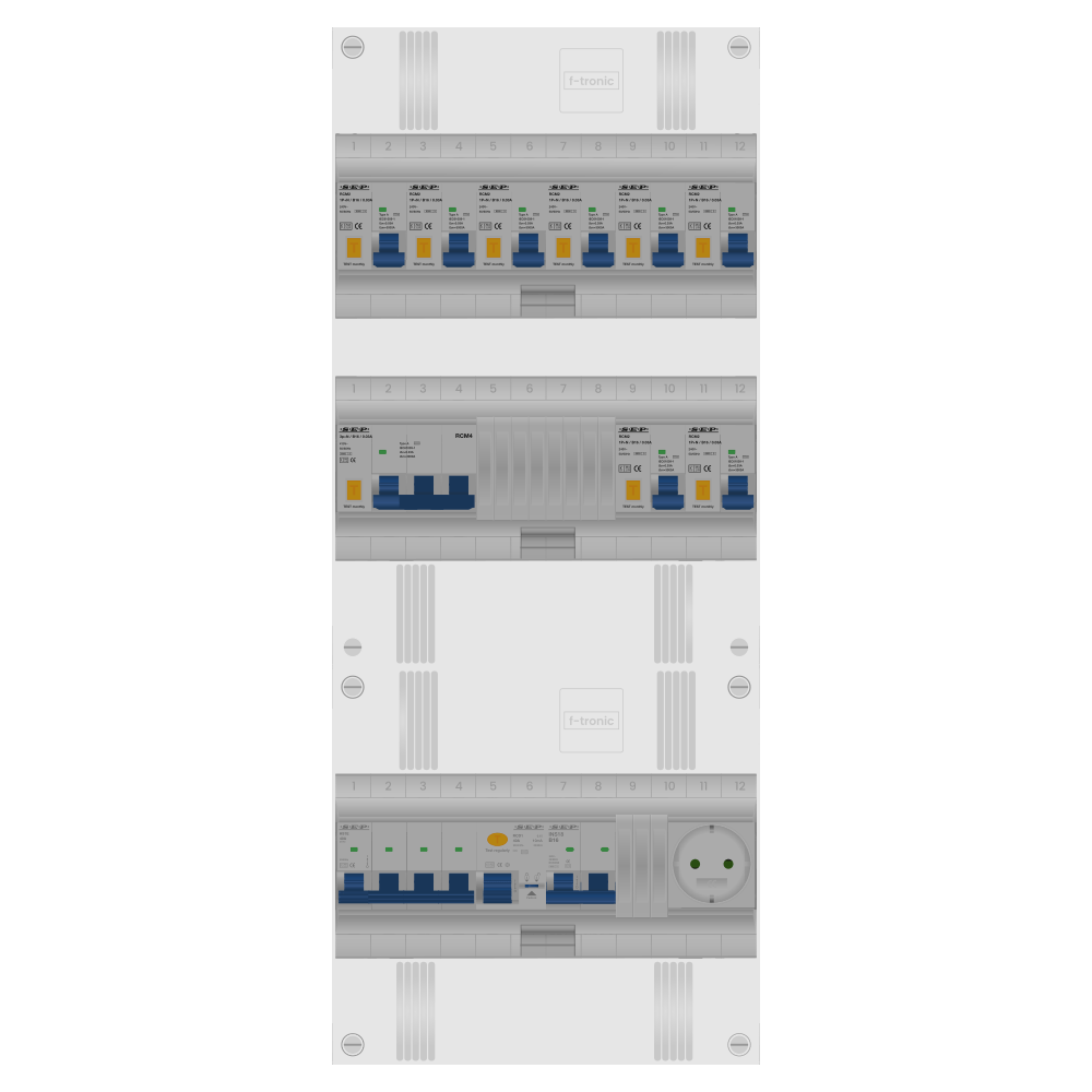 SEP Pro Groepenkast PV-ready 63A 3 fase 8 alamat + wcd + kookgroep + kracht