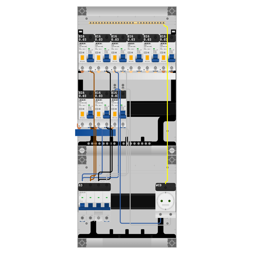 SEP Pro Groepenkast PV-ready 63A 3 fase 9 alamat + wcd