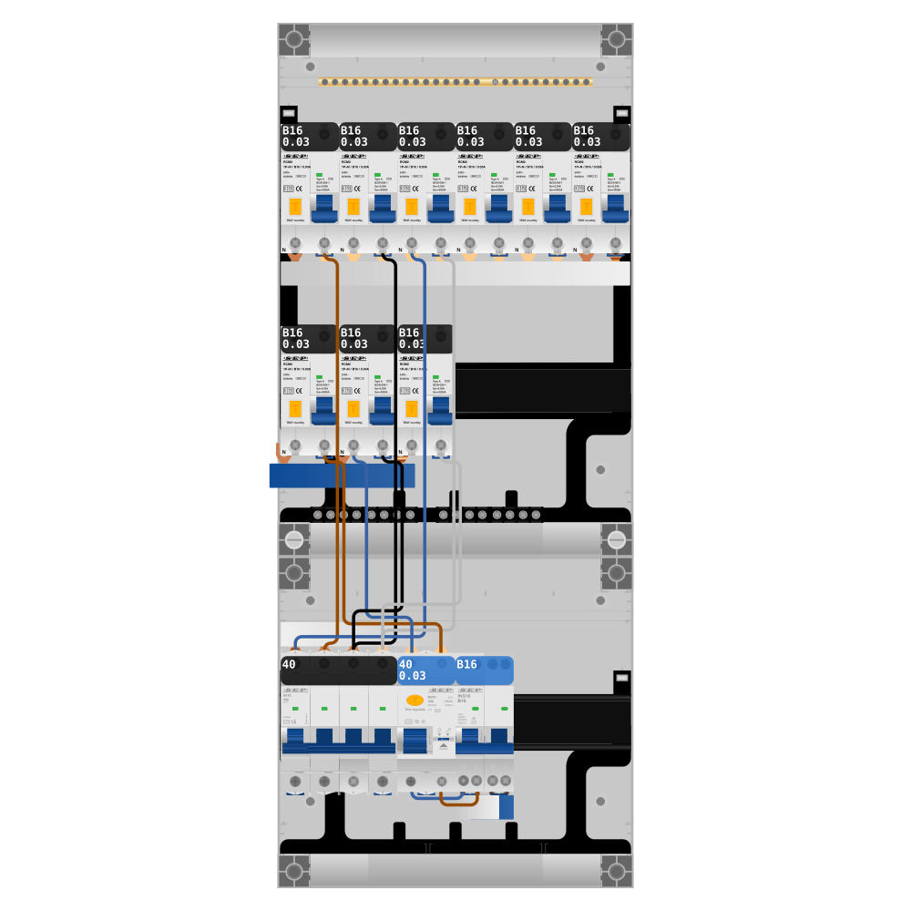 SEP Pro Groepenkast PV-ready 63A 3 fase 9 alamat + kookgroep