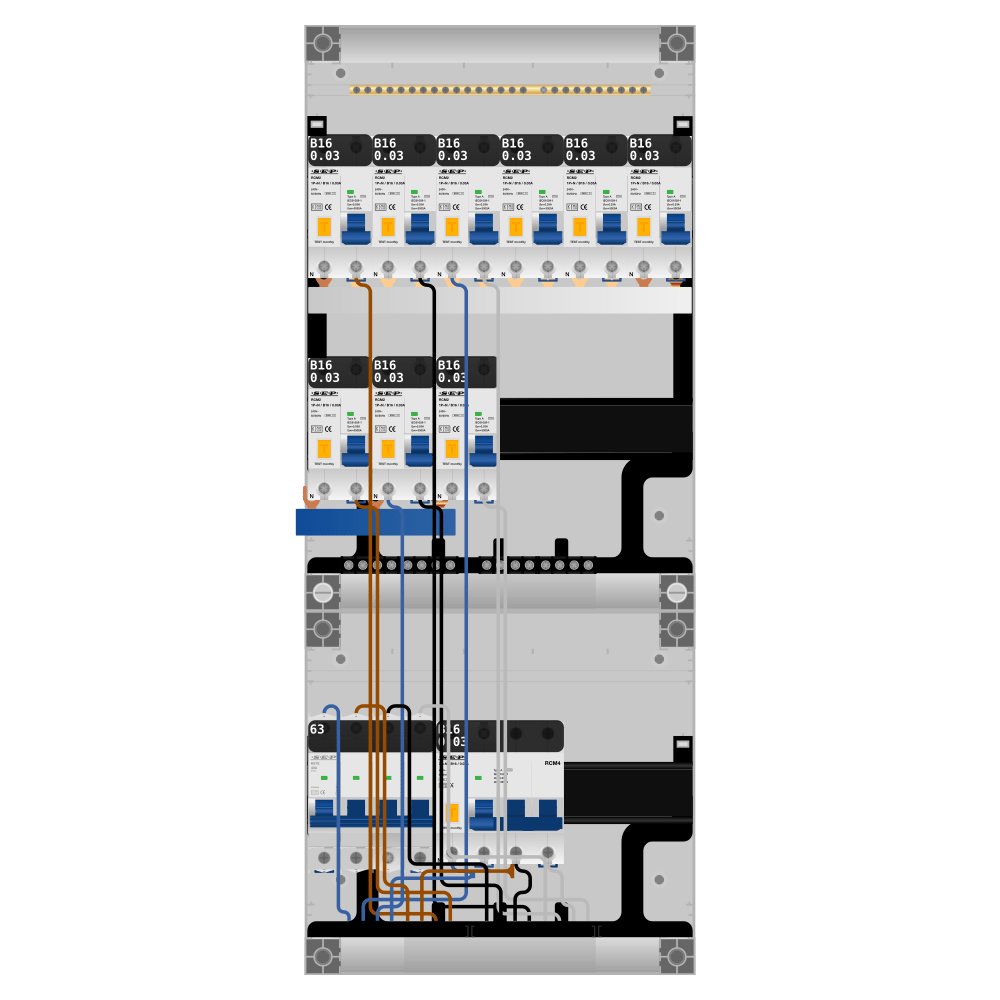 SEP Pro Groepenkast PV-ready 63A 3 fase 9 alamat + kracht
