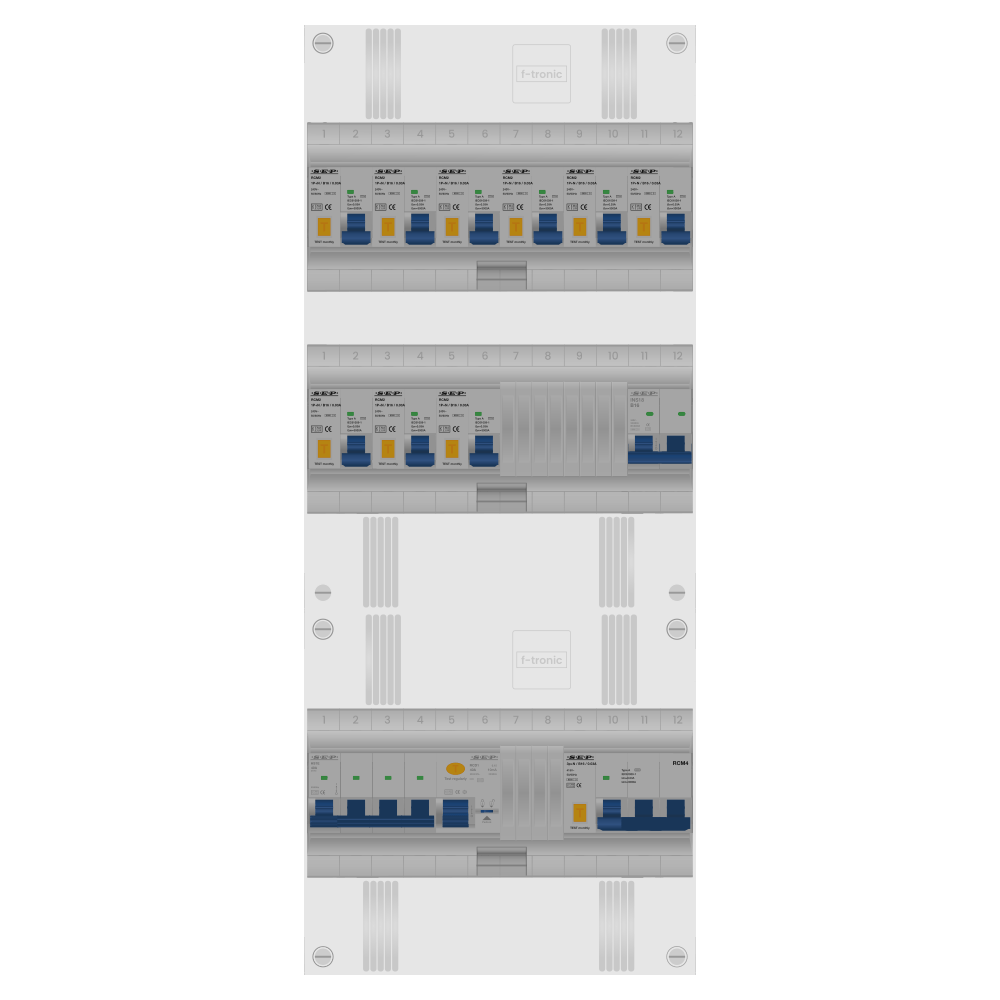 SEP Pro Groepenkast PV-ready 63A 3 fase 9 alamat + kookgroep + kracht