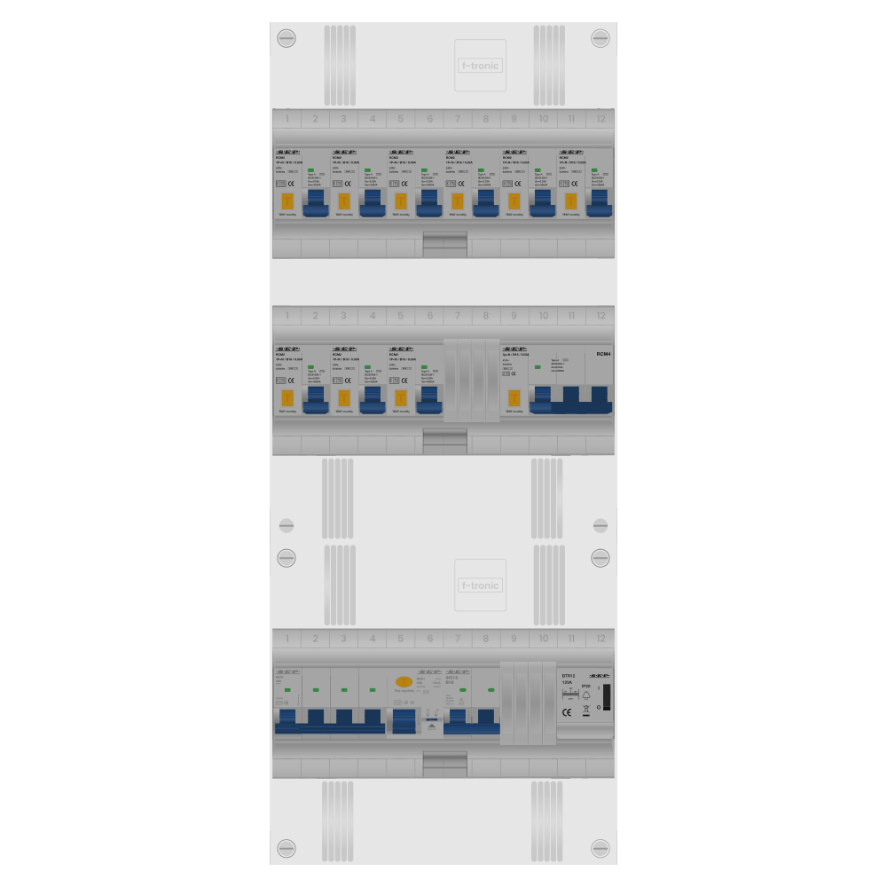 SEP Pro Groepenkast PV-ready 63A 3 fase 9 alamat + beltrafo + kookgroep + kracht