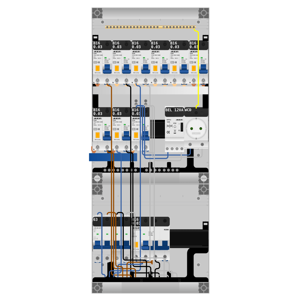 SEP Pro Groepenkast PV-ready 63A 3 fase 9 alamat + beltrafo + wcd + kracht